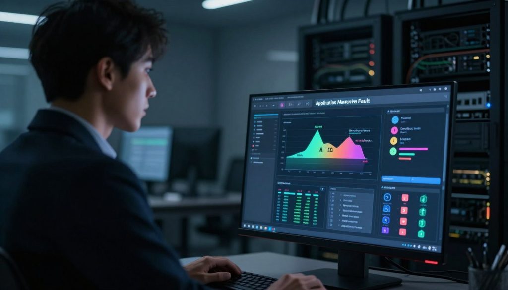An application monitoring dashboard flagging a fault for recovery An application monitoring dashboard flagging a fault for recovery